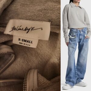 The Line by K ELTON gray varsity street gray zip sweatshirt xs